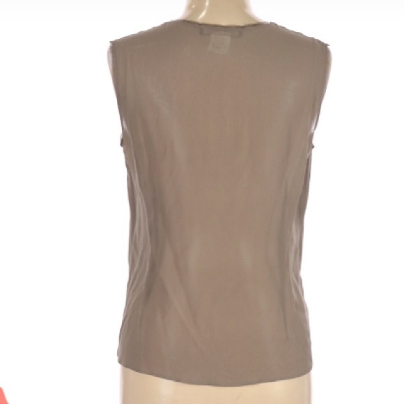 100% Silk Lida Baday Taupe Sleeveless Top Sz 10 <30”> ^24”v EUC🏈 - Picture 3 of 5